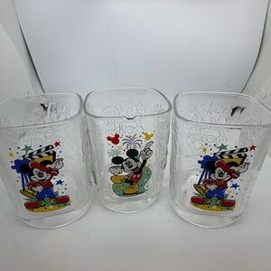 Mickey Mouse Glass Tumblers Set from 2000